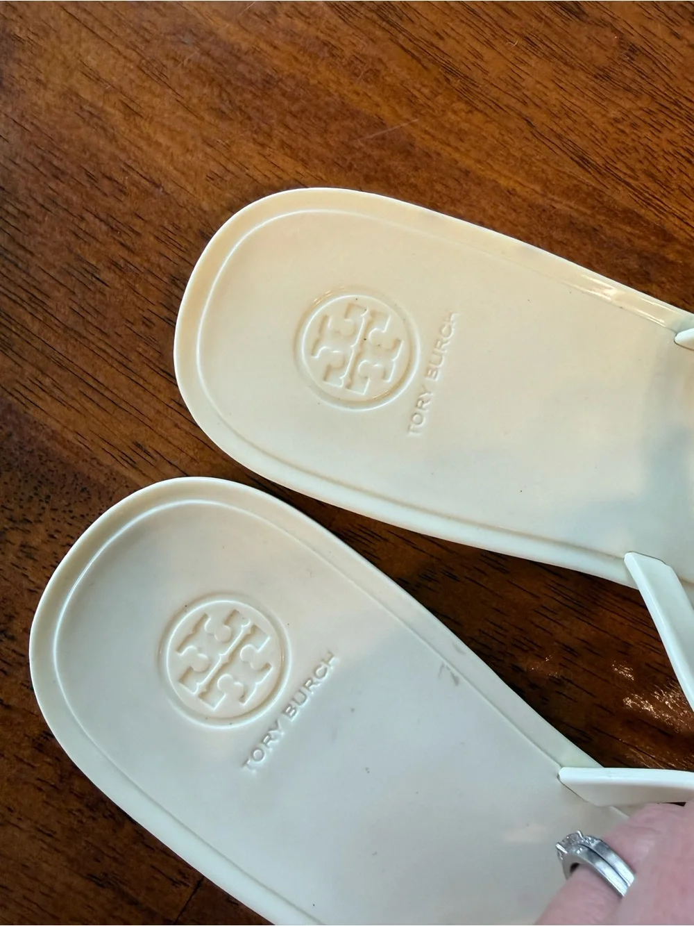 Tory Burch Ivory White Mini Miller Jelly Thong Sandals Sz 12